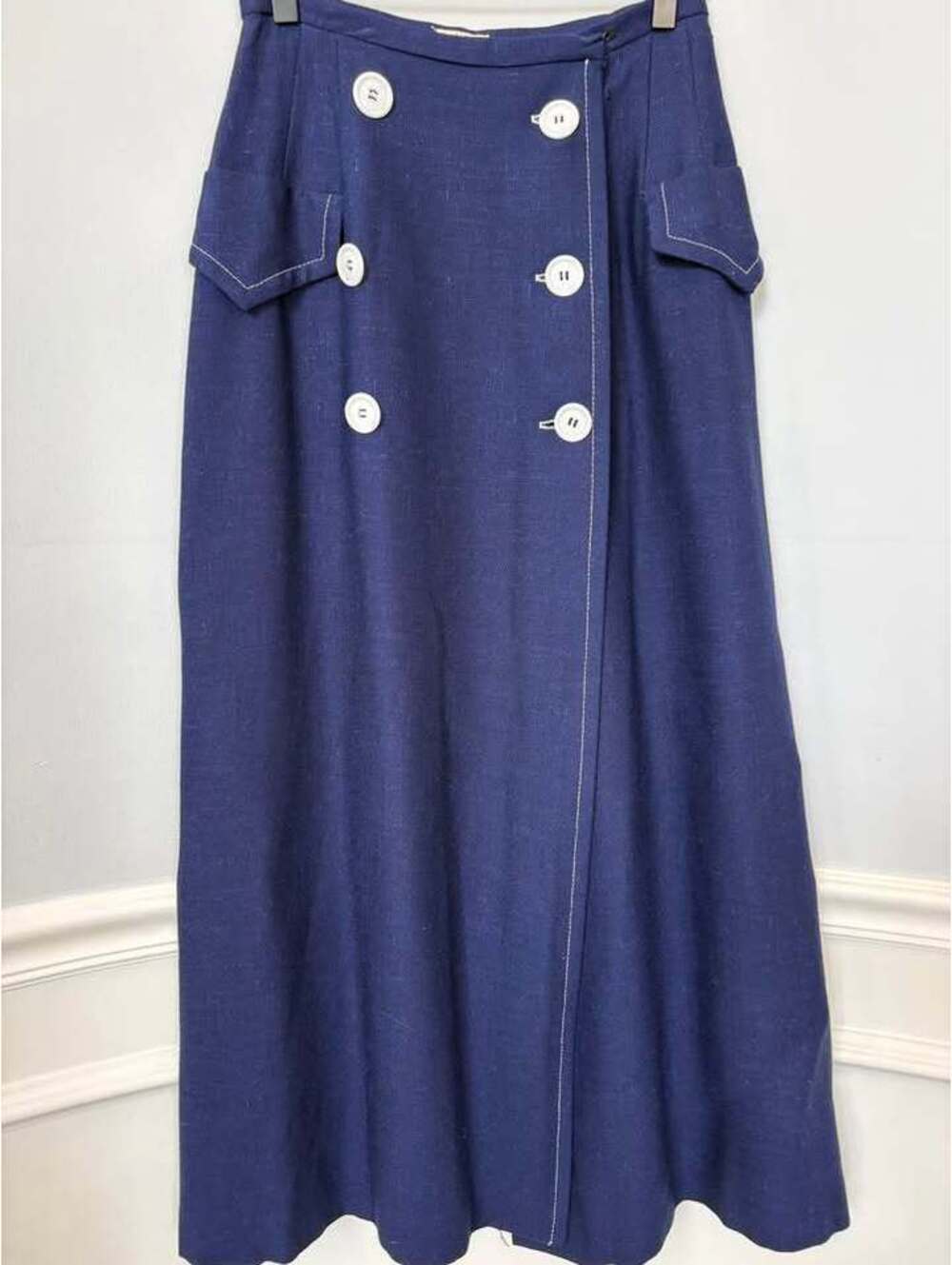 Vintage Beverly Paige Harzfeld's Heavy Blue Maxi Skirt